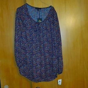 Living Doll Los Angeles XL Floral Long Sleeved Blouse